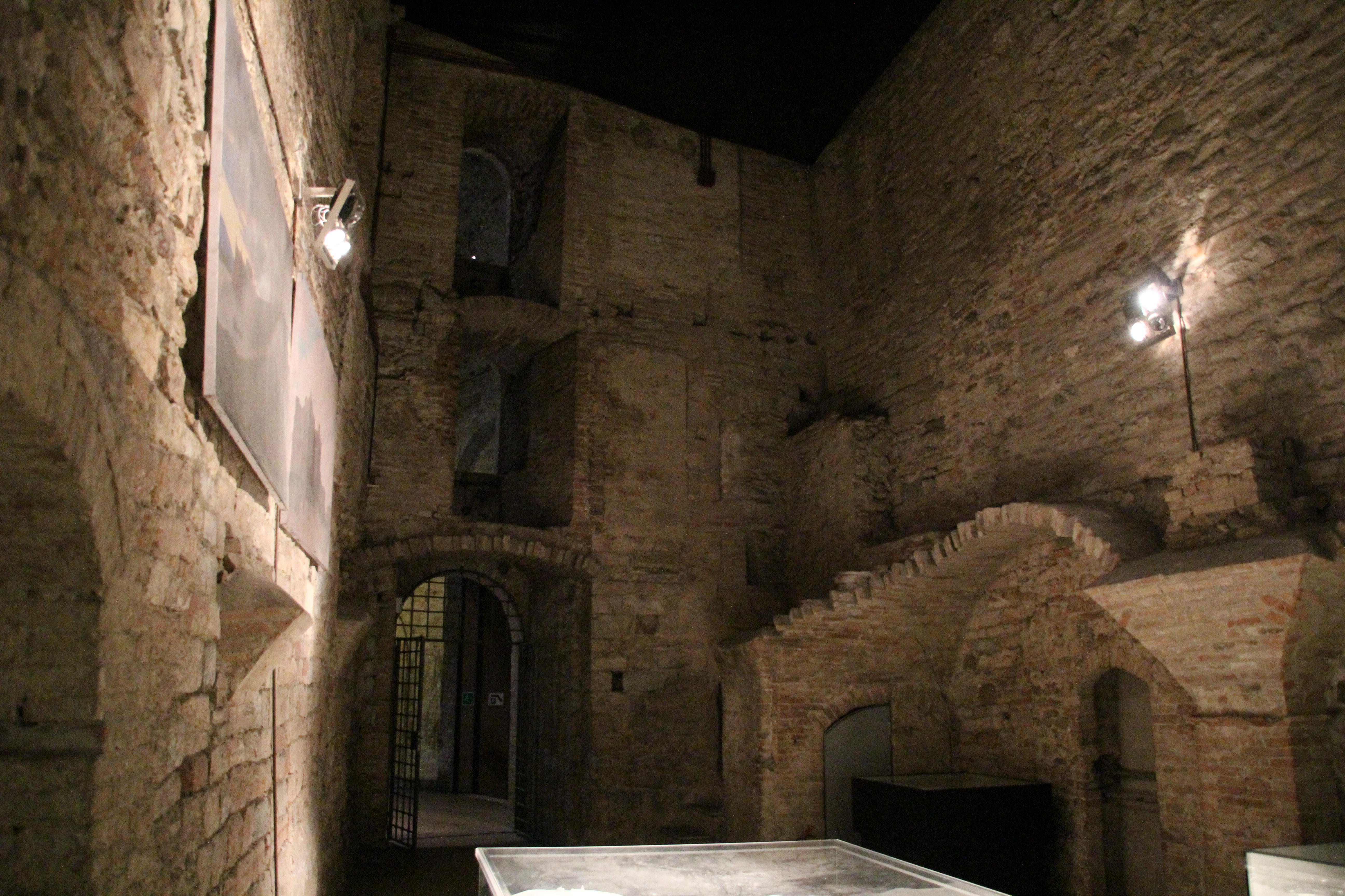 inside one of the rooms of the rocca paolina